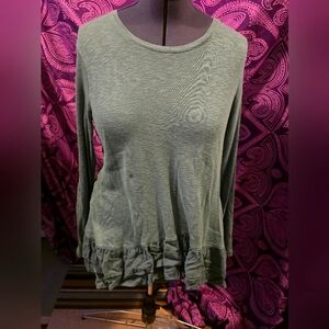 NWOT Logo by lori goldstein Green peplum top XL